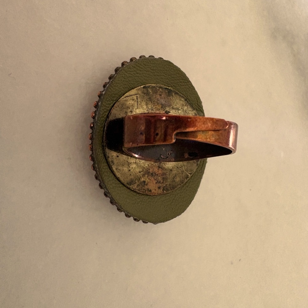 Handmade oval beaded ring - Picture 3 of 6